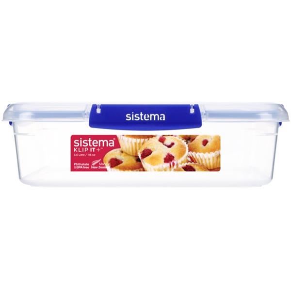 Sistema Klip It Plus Plastic Food Container Square 3.5L OfficeMax NZ