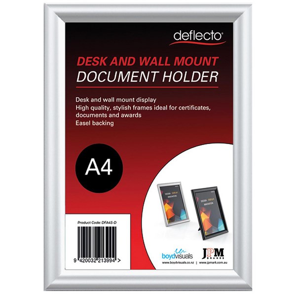 Deflecto Document Frame Desk & Wall Mount A4 Silver OfficeMax NZ
