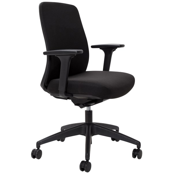 Buro Vela Task Chair Medium Back With Arms Black OfficeMax NZ