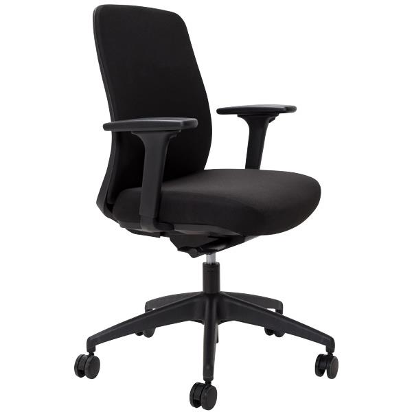 Buro Vela Task Chair Medium Back With Arms Black OfficeMax NZ