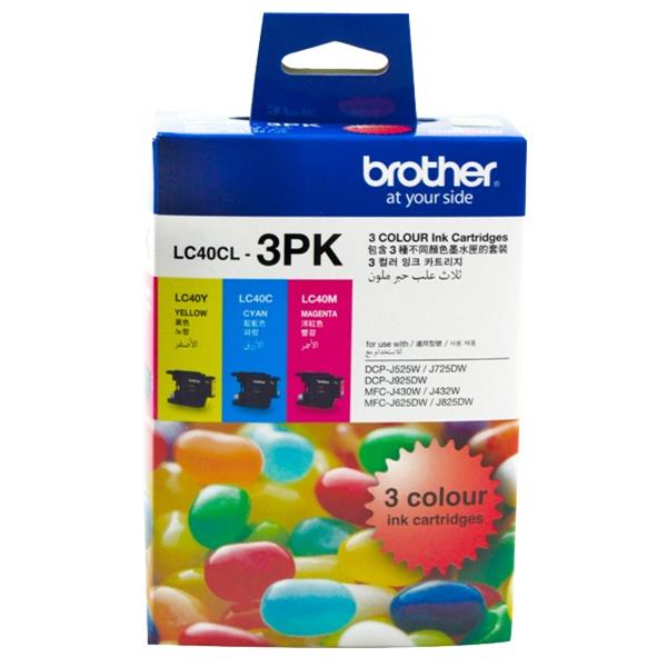Brother LC40CL3PK Colour Ink Cartridges, Pack of 3 OfficeMax NZ