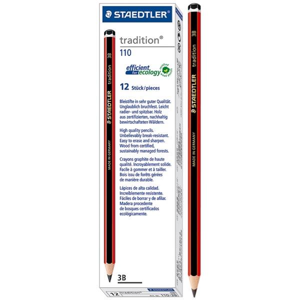 Staedtler Tradition 110 Graphite 3B Pencils, Pack of 12 OfficeMax NZ