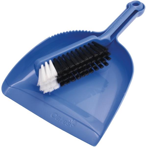 Dustpan & Banister Plastic Brush Set Blue OfficeMax NZ