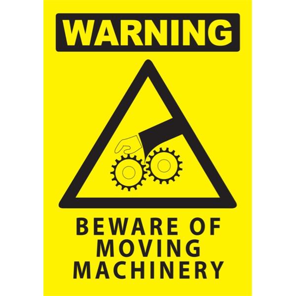 Warning Beware Of Moving Machinery Safety Sign 340x240mm OfficeMax NZ