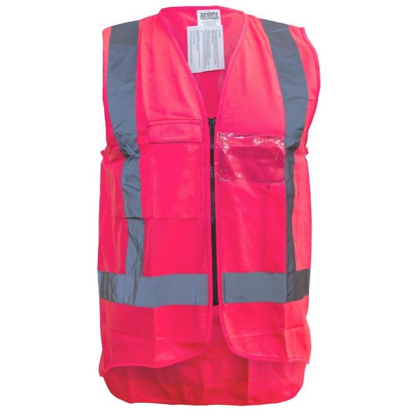 Hi Vis Safety Vest XL Fluoro Pink OfficeMax NZ