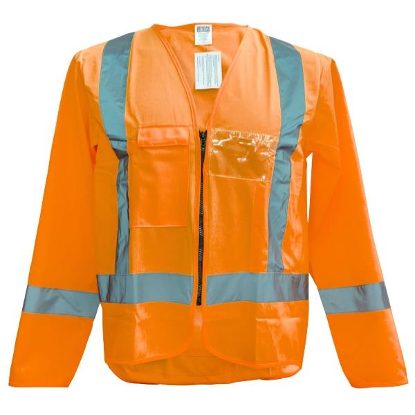 Hi Vis TTMCW Safety Vest Long Sleeve Large Orange OfficeMax NZ