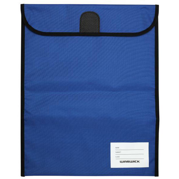 Warwick Homework Bag Hook & Loop Fastener 450x360mm Fluoro Blue