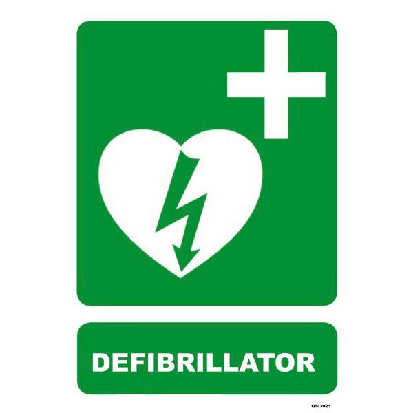 Defibrillator Safety Sign 340x240mm OfficeMax NZ