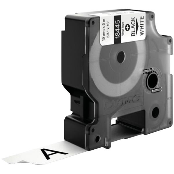 Dymo Rhino Labelling Tape Vinyl 19mm x 5.5m Black On White OfficeMax NZ