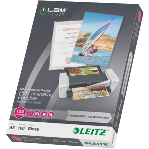 Leitz iLam A5 Laminating Pouches Premium 125 Micron, Pack of 100