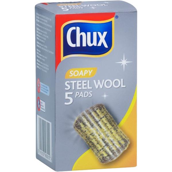 Chux Steel Soapy Wool Cleaning Pad, Pack of 5 OfficeMax NZ