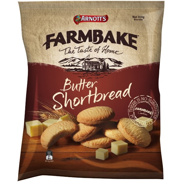 Arnott's Farmbake Butter Shortbread Biscuits 350g OfficeMax NZ