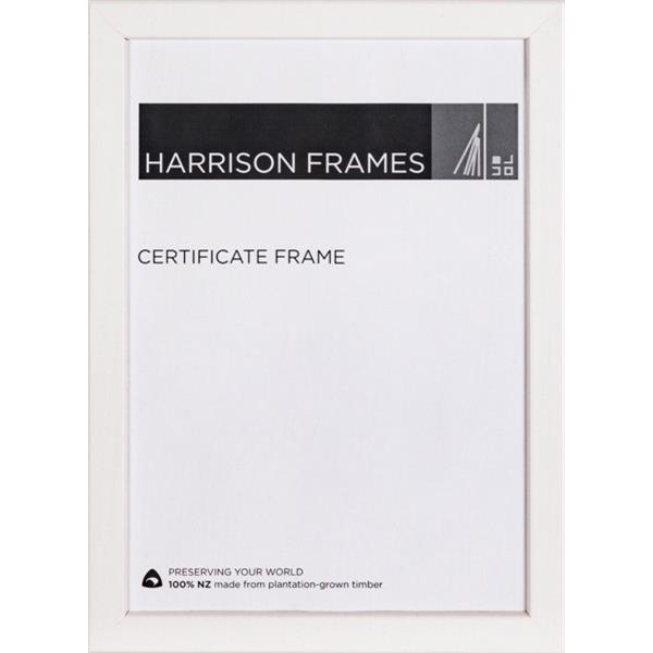 Harrisons A4 Certificate Frame White Timber OfficeMax NZ