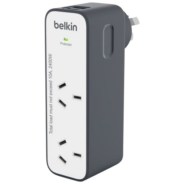 Belkin International Travel Surge Protector 2 Outlet 2 USB Ports