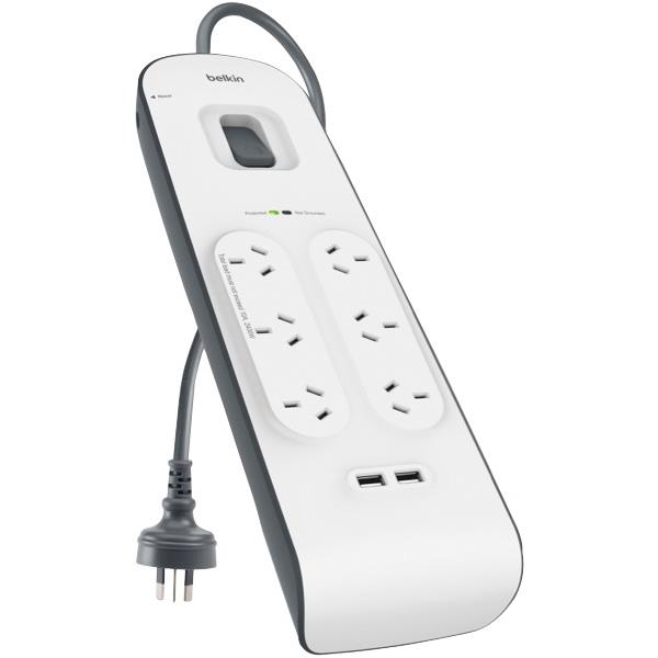 Belkin Surge Protector 6 Outlet 2 USB Ports OfficeMax NZ