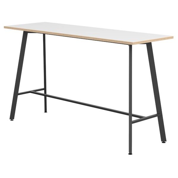 Luca Bar Leaner Table 1800x600mm Black / Snowdrift OfficeMax NZ