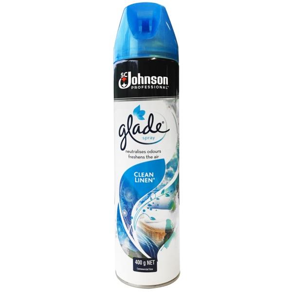 Glade Air Freshener Aerosol Spray Clean Linen 400g OfficeMax NZ