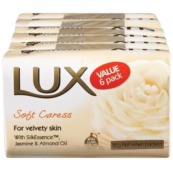 Lux Soap Bar 85g Soft Caress White, 4 Packs of 6 OfficeMax NZ