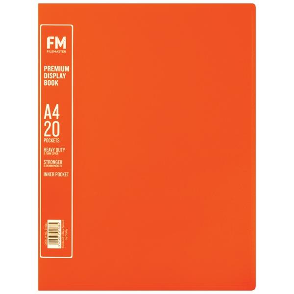 FM A4 Premium Display Book 20 Pocket Burnt Orange OfficeMax NZ