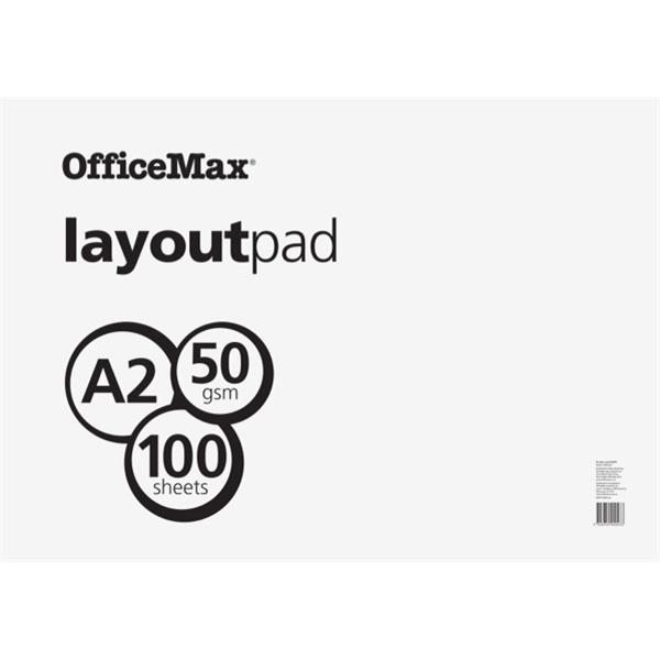 OfficeMax A2 Layout Pad 50gsm 100 Sheets FSC OfficeMax NZ