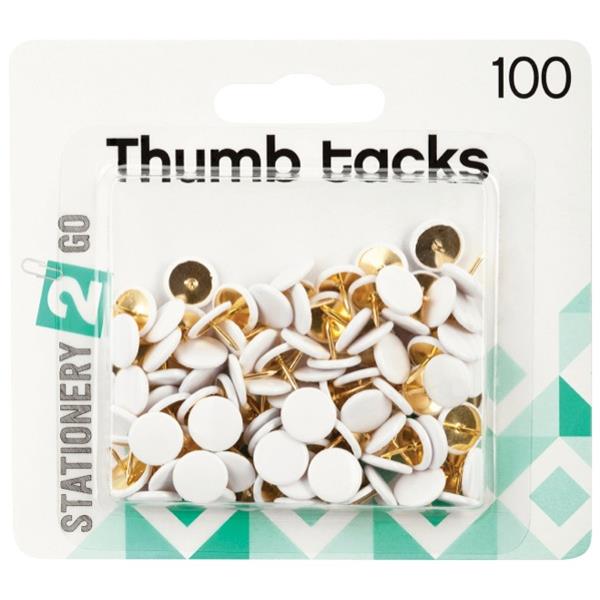 Stationery 2 Go Thumb Tacks, Pack of 100 OfficeMax NZ