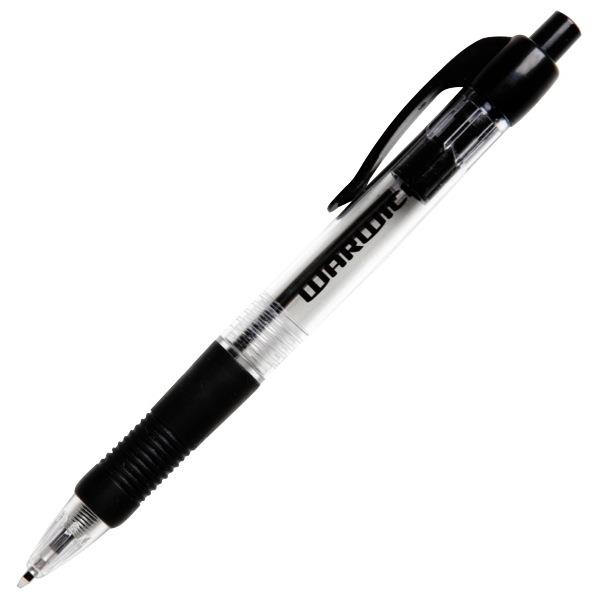 Warwick Black Ballpoint Pen Retractable Comfort Grip Medium, Box of 12