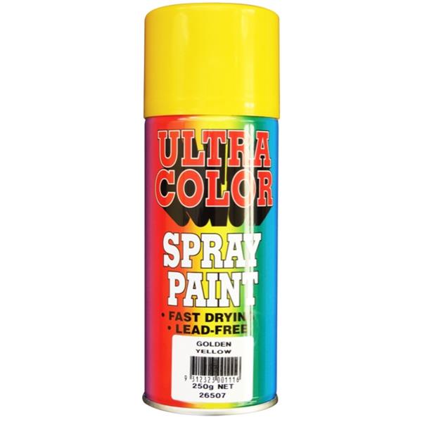 Ultra Color Spray Paint Golden Yellow 250g OfficeMax NZ