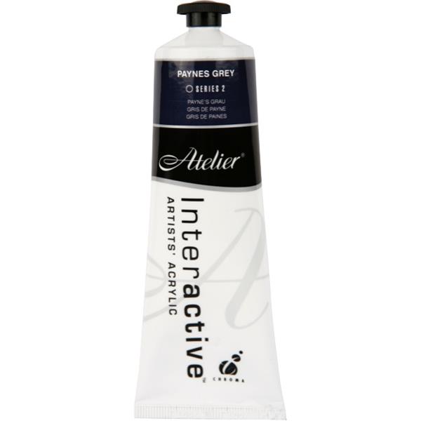 Atelier Interactive Acrylic Paint S2 80ml Paynes Grey OfficeMax NZ