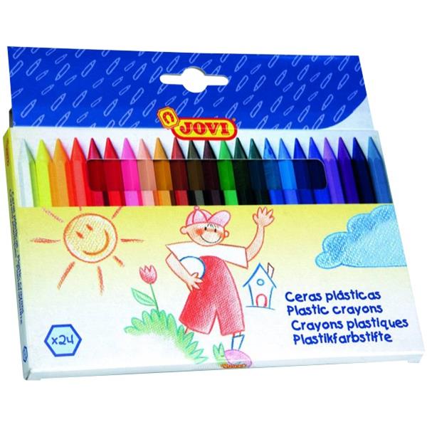 Jovi Plastic Crayons Assorted Colours, Pack of 24 OfficeMax NZ