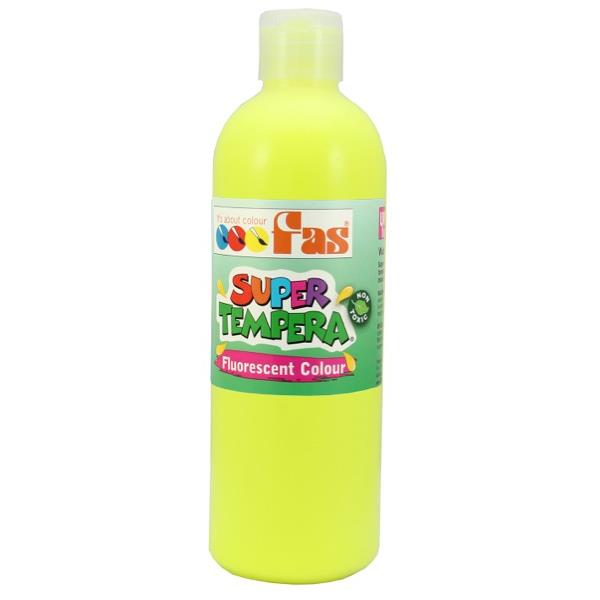 Fas Super Tempera Poster Paint 500ml Fluoro Yellow OfficeMax NZ