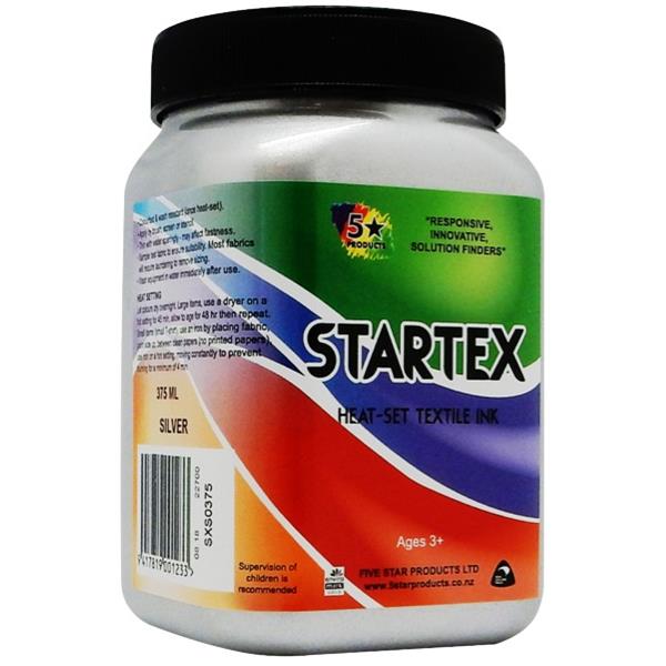 5 Star Startex Textile Ink 375ml Silver OfficeMax NZ