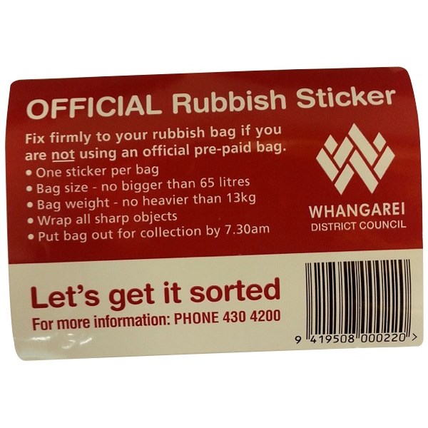 Whangarei District Council Kerbside Label Sticker OfficeMax NZ