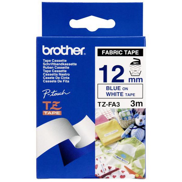Brother TZeFA3 Iron on Fabric Tape Blue on White OfficeMax NZ