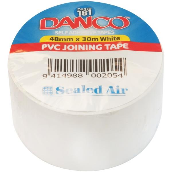 Danco 181 PVC Tape 48mm x 30m White, Carton of 36 OfficeMax NZ