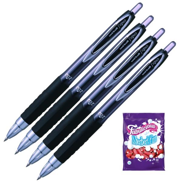 uniball Signo 207 Black Retractable Rollerball Gel Pen 0.7mm Fine Tip