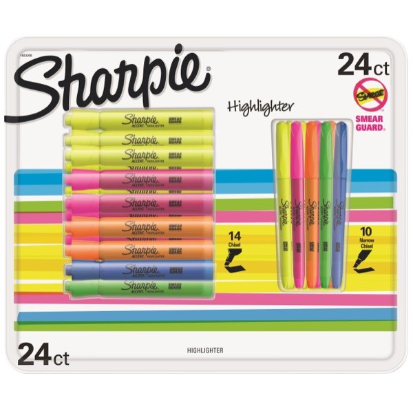 Sharpie Highlighters Assorted Colours, Pack of 24 OfficeMax NZ