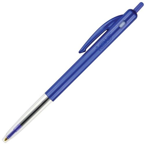 1015028 BIC Clic Blue Retractable Ballpoint Pen Medium Tip