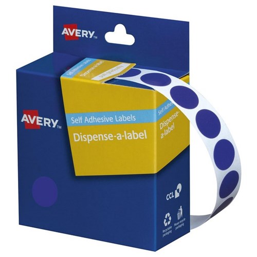Avery Dot Dispenser Labels DMC14B 14mm Blue, Box of 1050