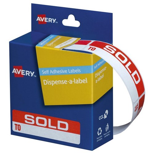 Avery Sold To Dispenser Labels DMR1964SO, Box of 125