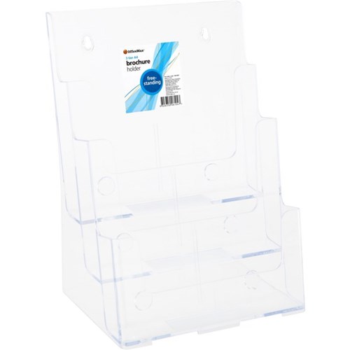 OfficeMax Brochure Holder Free Standing/Wall Mountable A4 3 Tier