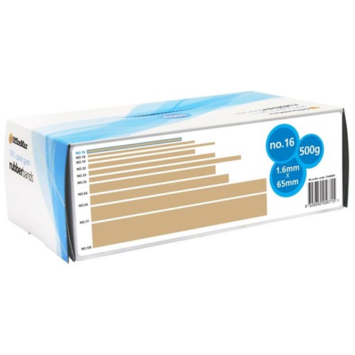 OfficeMax Rubber Bands No.16 1.6mm x 65mm 500g, Box of 1885