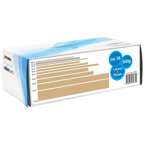 OfficeMax Rubber Bands No.18 1.6mm x 75mm 500g, Box of 1585