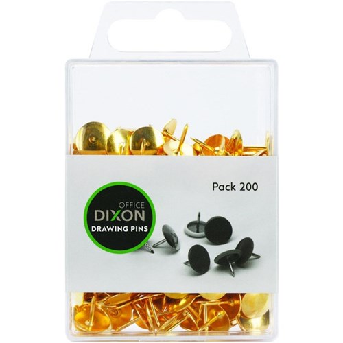 Dixon Drawing Pins Brass, Pack of 200