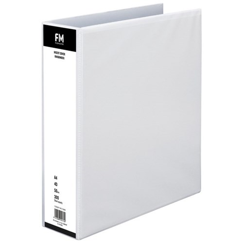 FM Overlay Ringbinder A4 50mm 4 Ring White