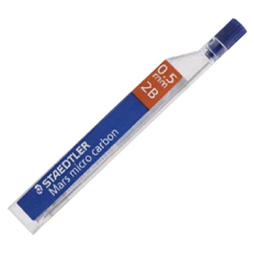 Staedtler Mars Micro Carbon 250 2B Pencil Lead 0.5mm, Pack of 12