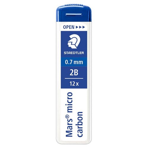 Staedtler Mars Micro Carbon 250 2B Pencil Leads 0.7mm, Pack of 12