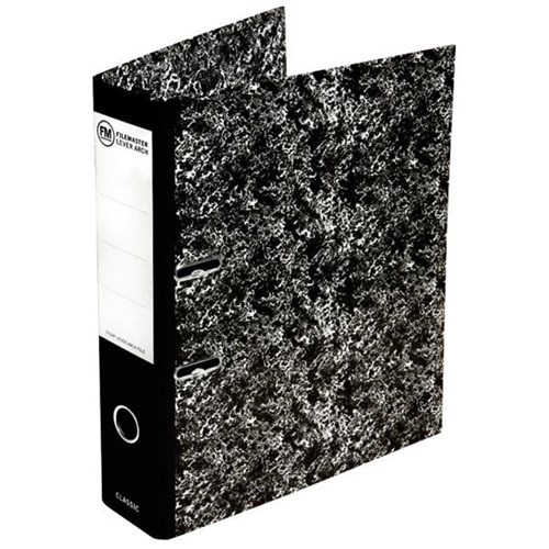 FM Classic Lever Arch File Foolscap Mottled Black OfficeMax NZ