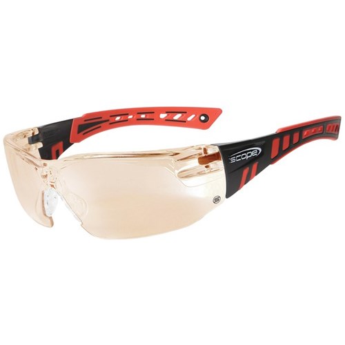 Scope Speed Safety Glasses Titanium Coat Eclipse Lens Red/Black Frame