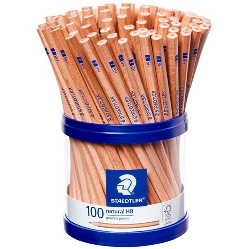 Staedtler Natural Graphite HB Lead Pencils Tub of 100