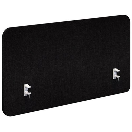 Fiord Side Mount Desk Screen 1500x650mm Keylargo Ebony/White
